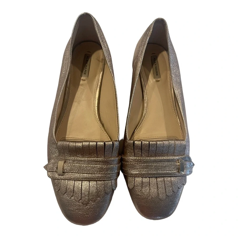 Alex Marie Matellic Gold Loafer Sz 8.5 - Picture 1 of 3